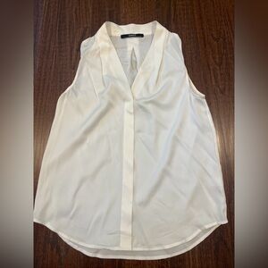 Quince white cream sleeveless silk top xs
